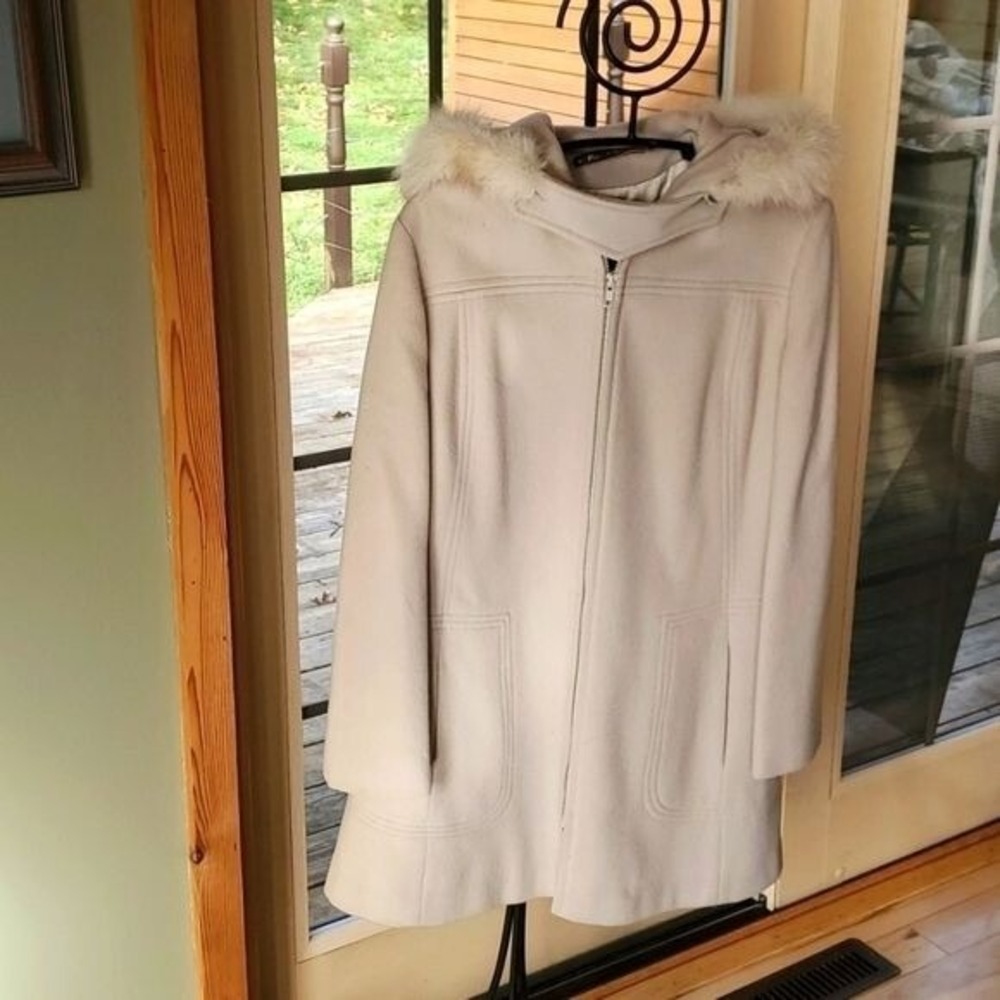 MACINTOSH New England Hooded Zippered Lined Heavy‎ Sz. M Winter Pea Coat